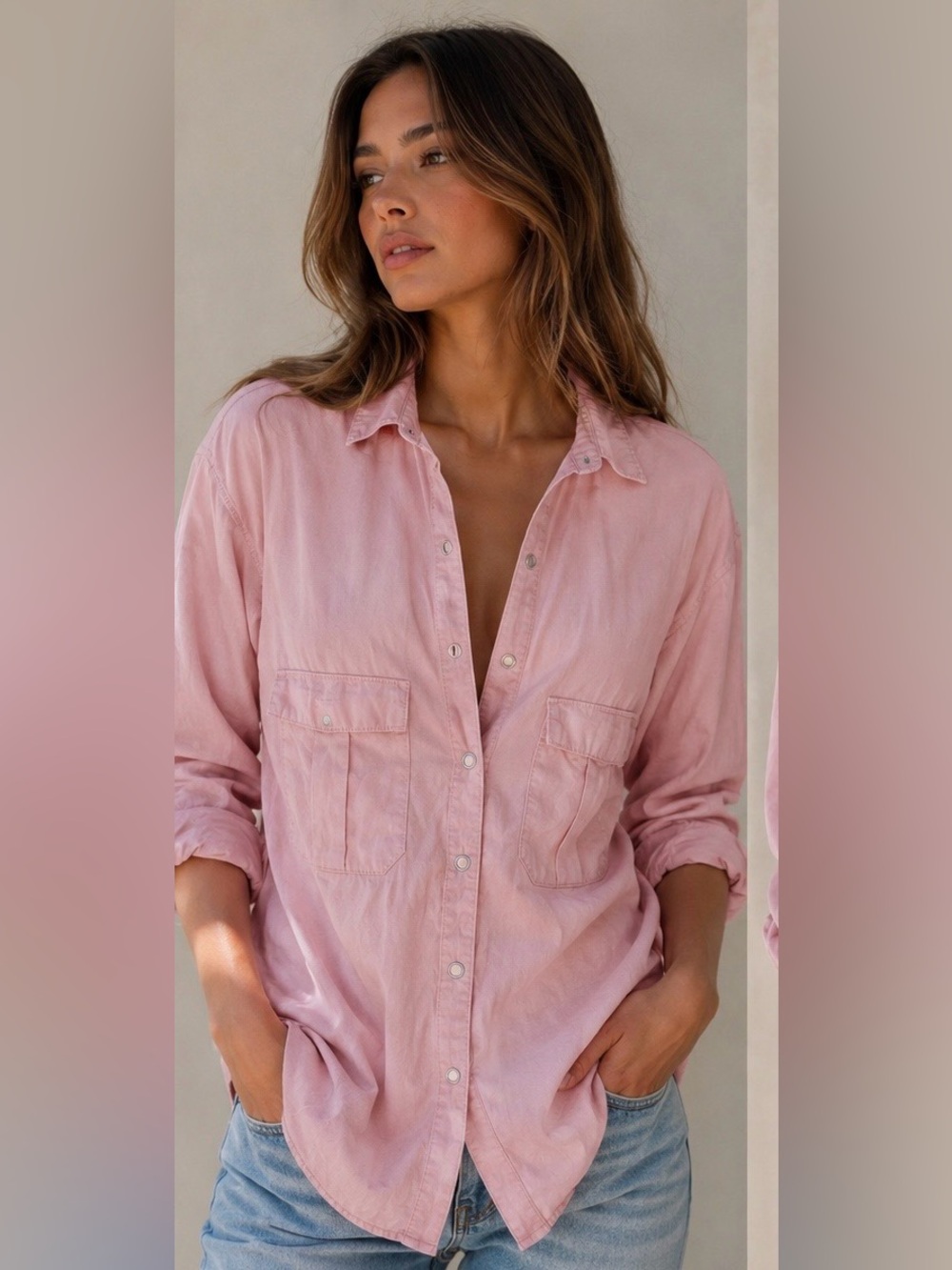 Zara Dusty Pink Utility Shirt